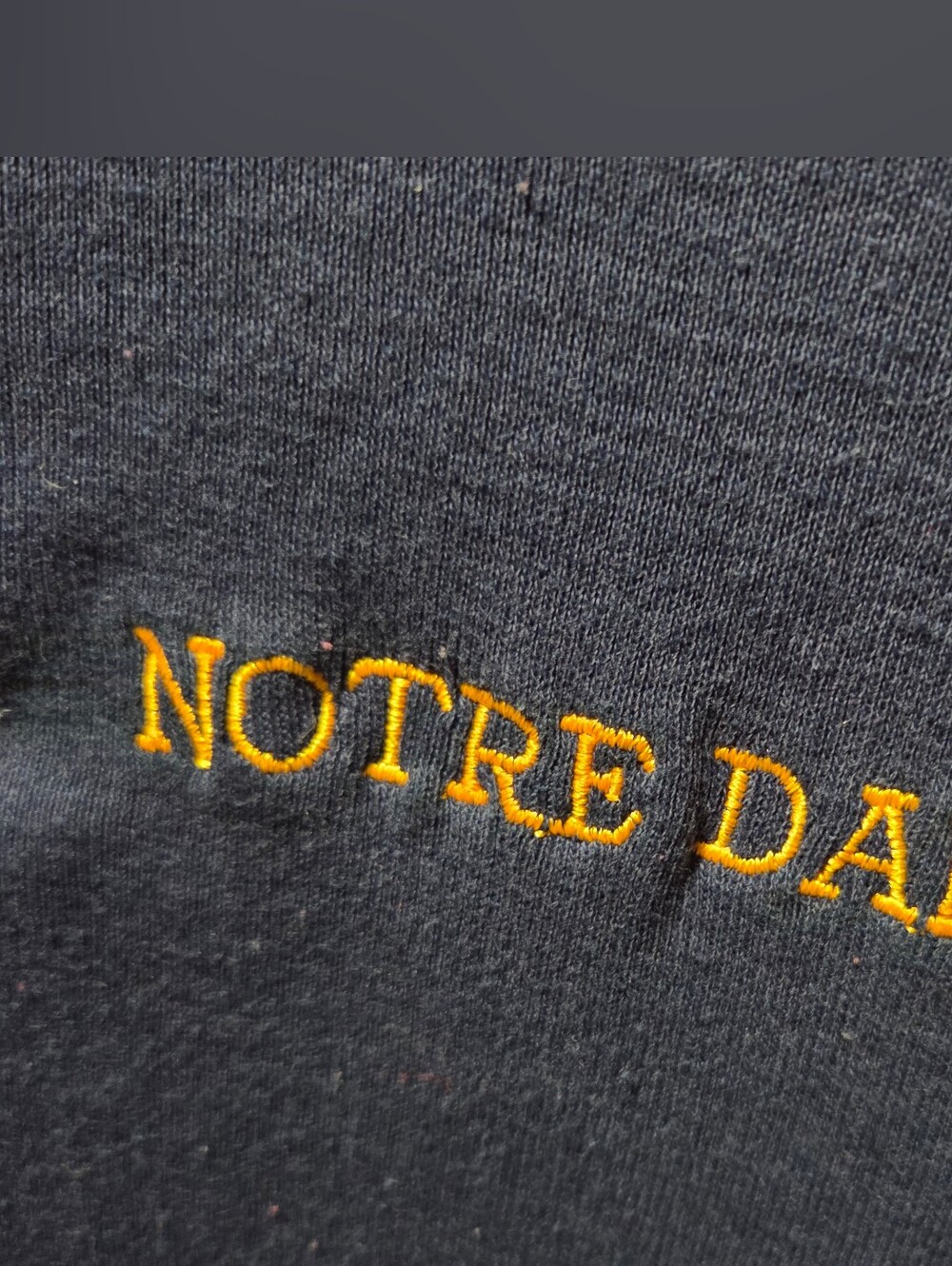Vintage Champion Notre Dame Blue Henley Shirt Size Medium Made In USA - Picture 6 of 8